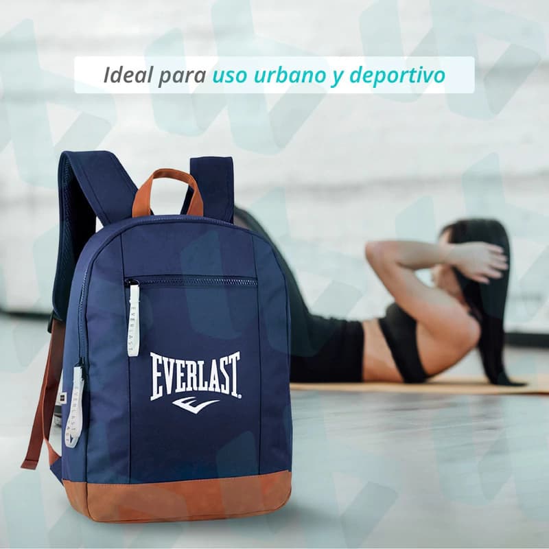 Mochila Urbana Everlast Base Gamuzada 22 L | Porta Notebook 15.6" | 44x30x14 cm — Azul