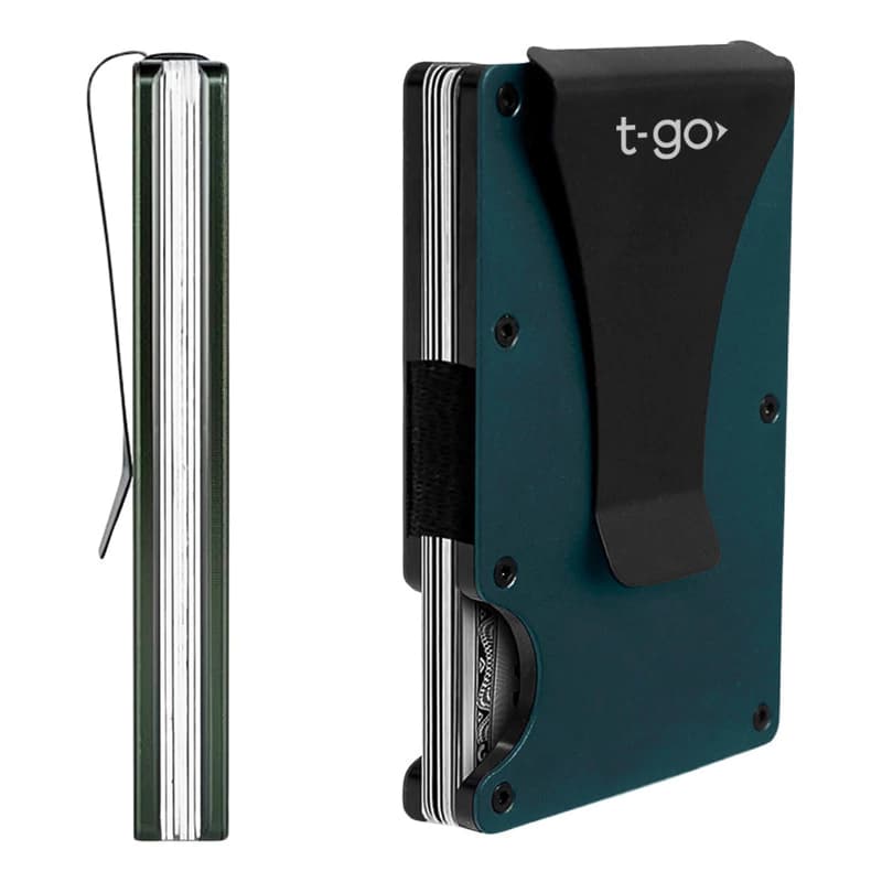 Billetera de Aluminio T-Go RFID | Segura y Minimalista — Azul / Liso