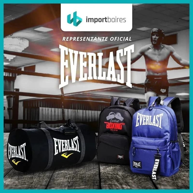 Riñonera Deportiva Everlast Unisex con Doble Bolsillo y Banda Reflectante — Negro