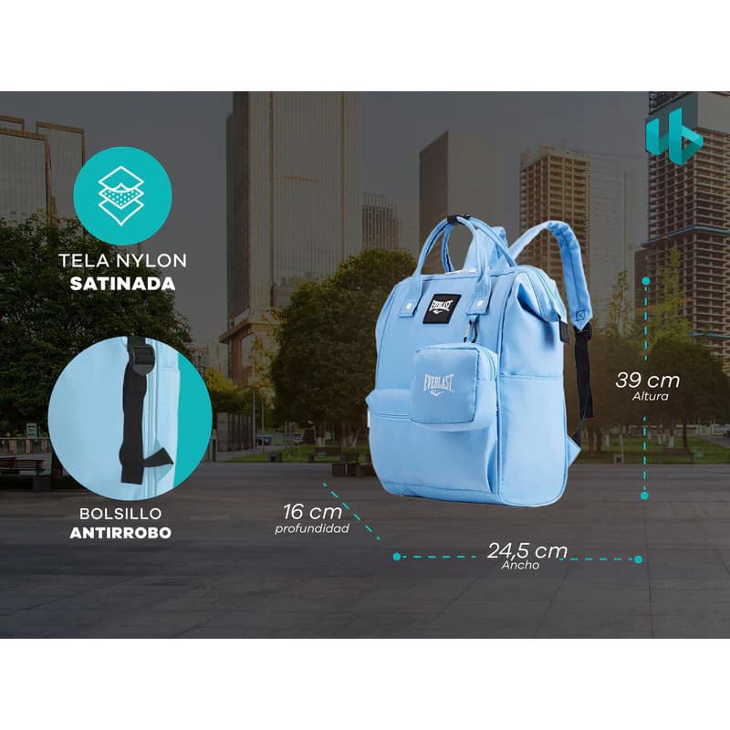 Mochila Urbana Everlast Boca de Pez Antirrobo con Monedero – Mujer