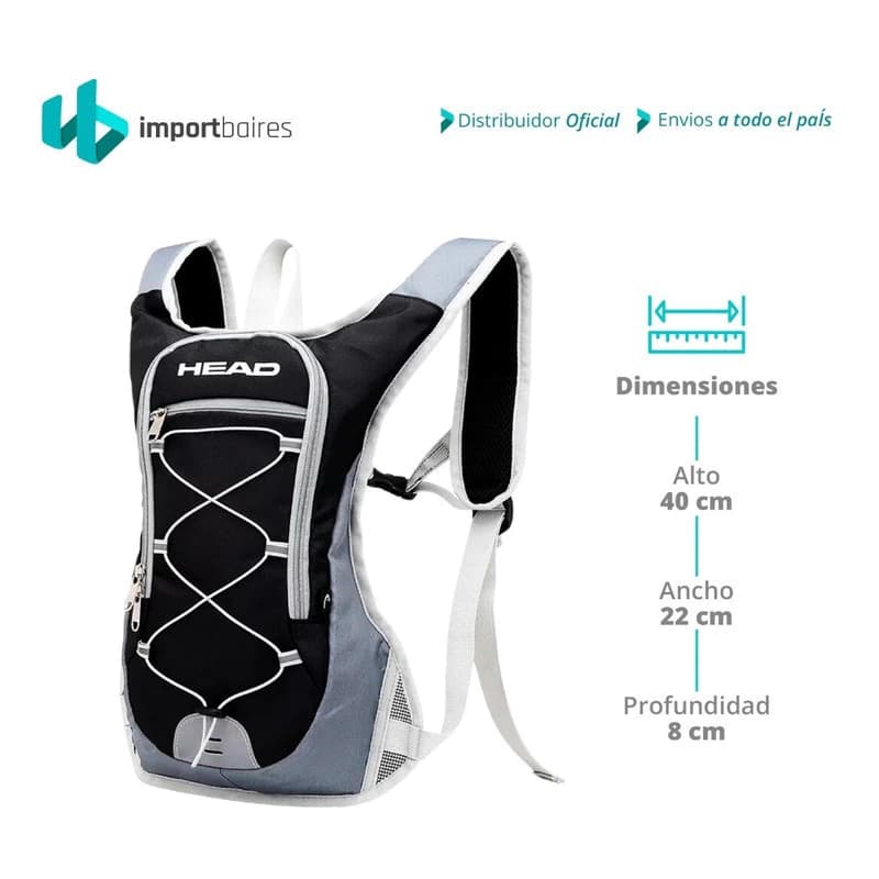Mochila Running Head con Salida de Hidratación - Ultraliviana y Ergonómica — Azul 21727 21417 / Lisa