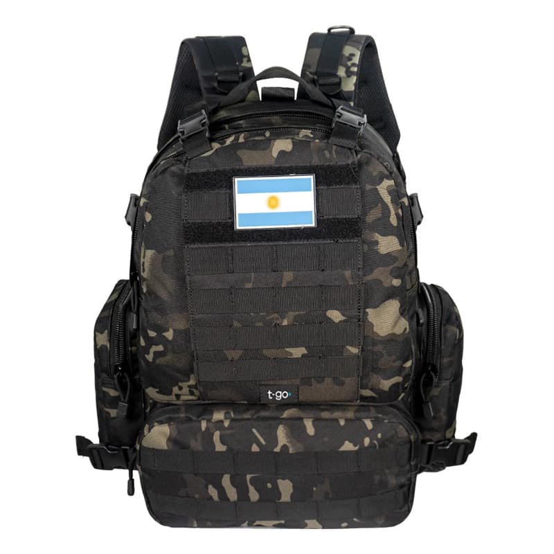 Mochila Táctica T-GO 30 L con Porta Notebook y Sistema MOLLE EB338 — Negro / COLOR