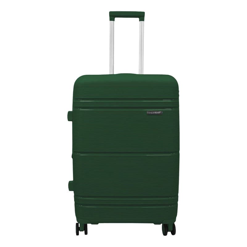 Valija Rígida Mediana Bagcherry Candado TSA 4 Ruedas 360° ABS 60L — Verde / Lisa