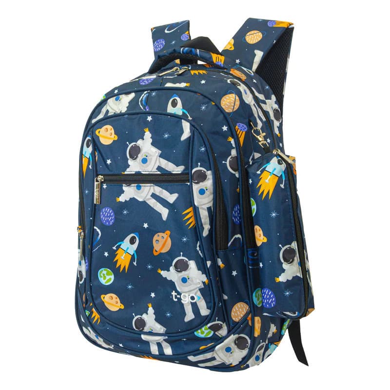 Mochila T-go Escolar Modelo Eb44 25l | Color Azul Estampado