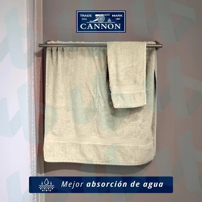 Alfombras de Baño Cannon Absorbency Set x2 90x46 cm Antideslizante — Crema / Lisa