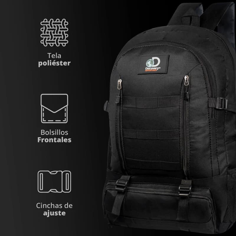 Mochila de Camping 50 L Discovery Adventure Sistema Molle - Trekking y Aventura