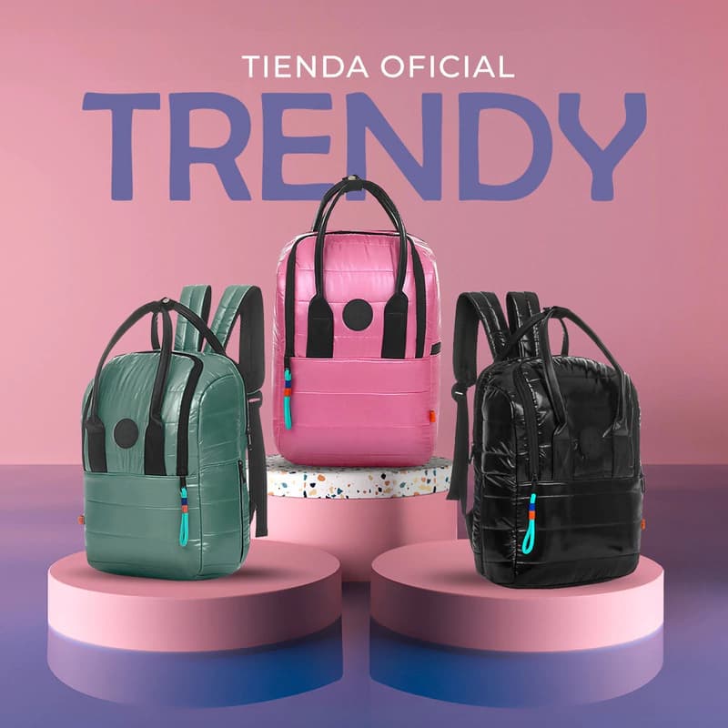 Mochila Urbana Trendy Símil Puffer Mujer 13L con Bolsillo para Notebook y Botellas — Verde / Liso