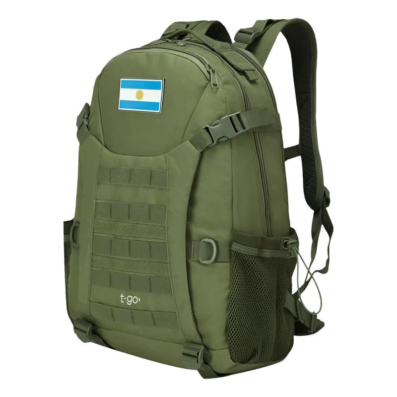 Mochila Táctica Urbana 40 L con Porta Notebook T-GO EM161 — Verde / Liso