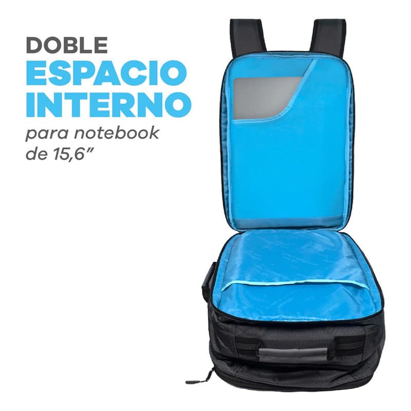 Mochila T-GO Ejecutiva 30 L con apertura 180° y porta notebook