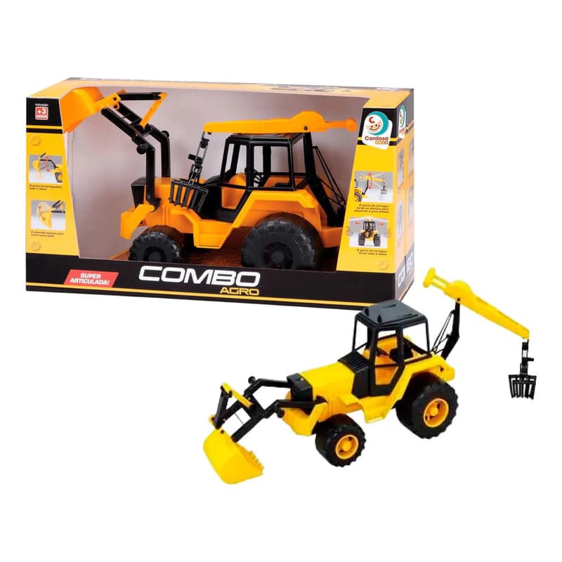 Tractor de Juguete Cardoso Toys Combo Agro 10 cm – Ruedas Libres