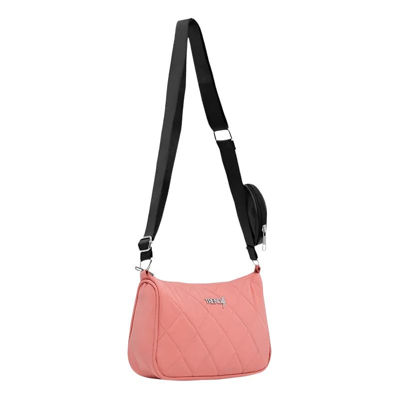 Cartera Mini Bags Trendy Porta Celular Bandolera Acolchada — Aqua 27203 / Negro / Liso