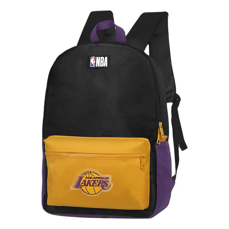 Mochila NBA Licencia Oficial 25L | Equipos 2024 | Urbana y Escolar — Negro con Amarillo 27648 / Liso