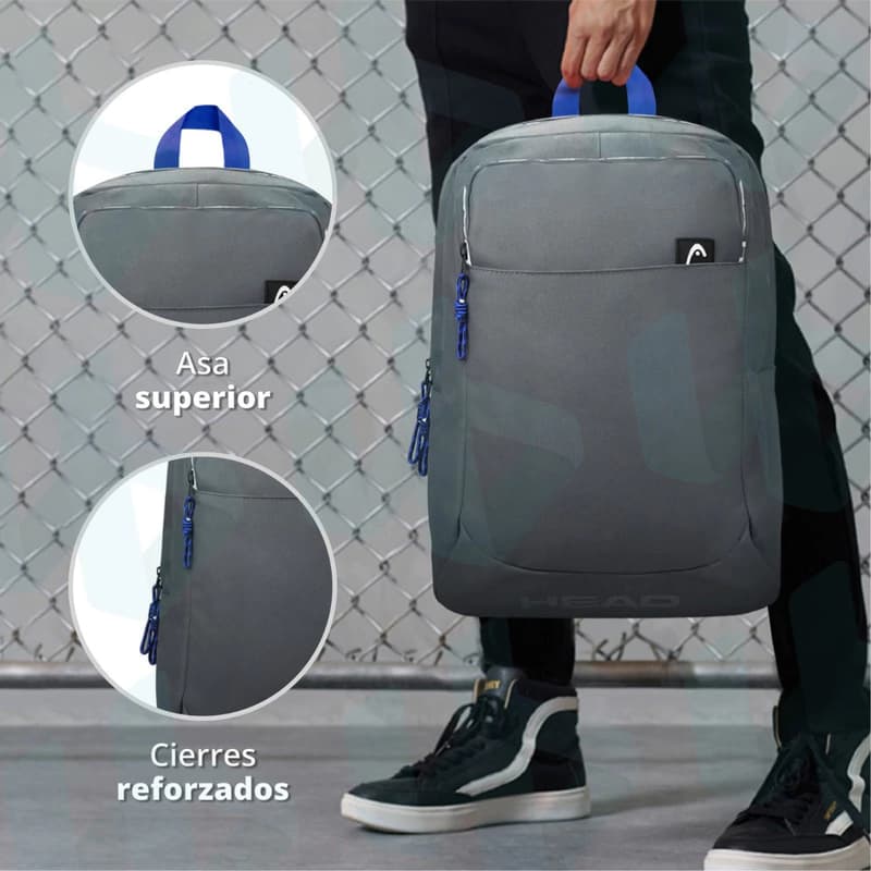 Mochila Urbana Head 21L "Invisible Zippers" para Notebook 15.6" | Minimalista — Gris 27404