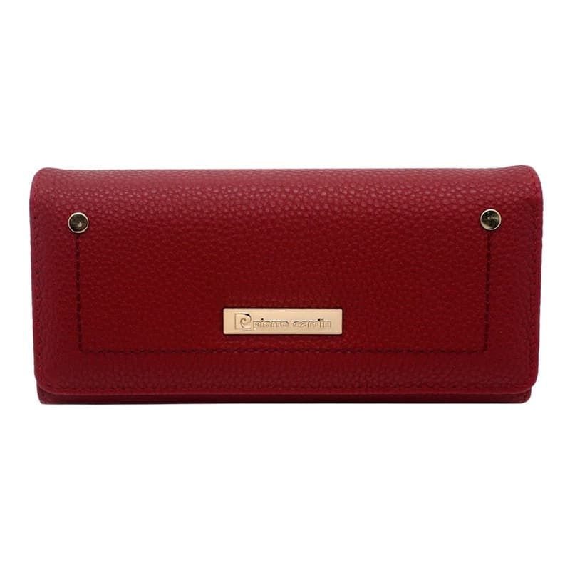 Billetera Fichero Grande Pierre Cardin con Monedero y Tarjetero Mujer — Rojo Cod 14753 Texturada