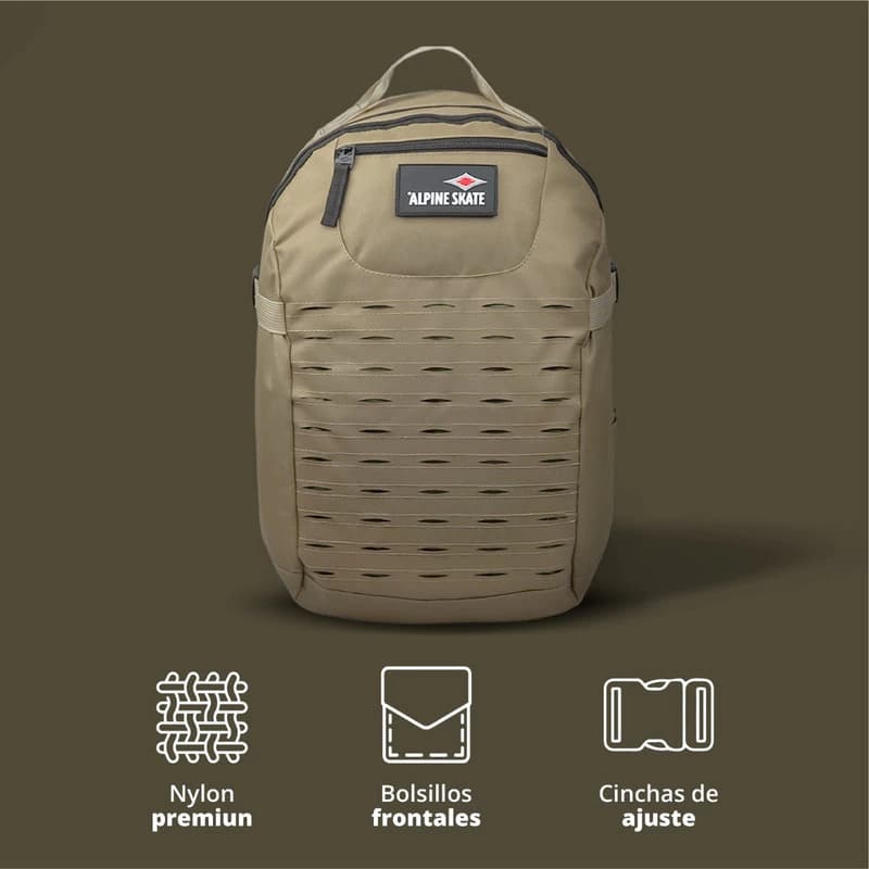 Mochila Urbana Porta Notebook 15.6" Alpine Skate 20 L - Nylon Premium — Beige