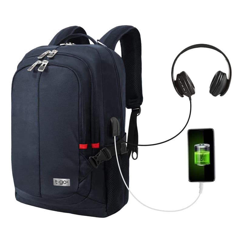 Mochila Ejecutiva T-Go AB339 Porta Notebook 15.6" USB 40L impermeable