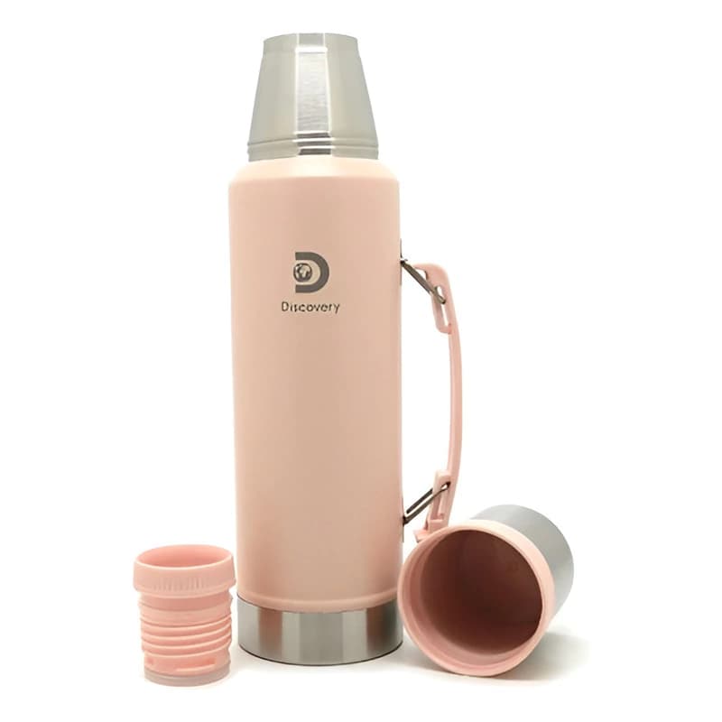 Termo Matero Discovery Acero Inoxidable 1.3 L - Tapón Cebador y Tapa Vaso — Rosa honey glow