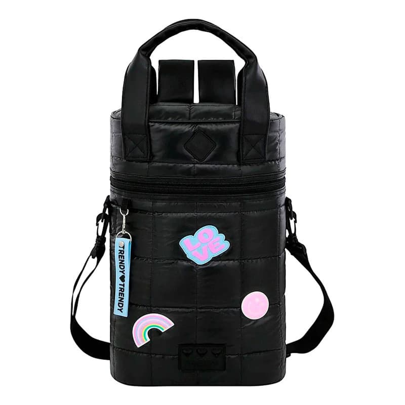 Mochila Matera Trendy Bolso Porta Termo Acolchado Llavero — Negro 18474
