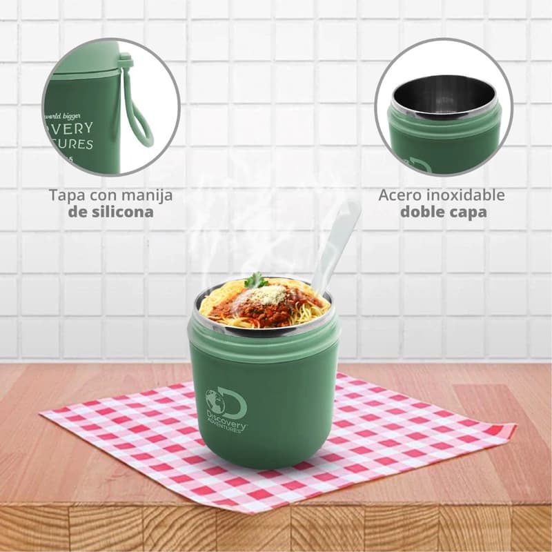 Termo Vianda Acero Inox Doble Capa Termica Comidas Sopas