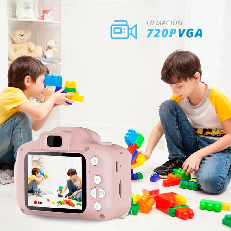 Cámara Infantil T-Go WC526L 12MP 720p 32GB Pantalla 2" Rosa