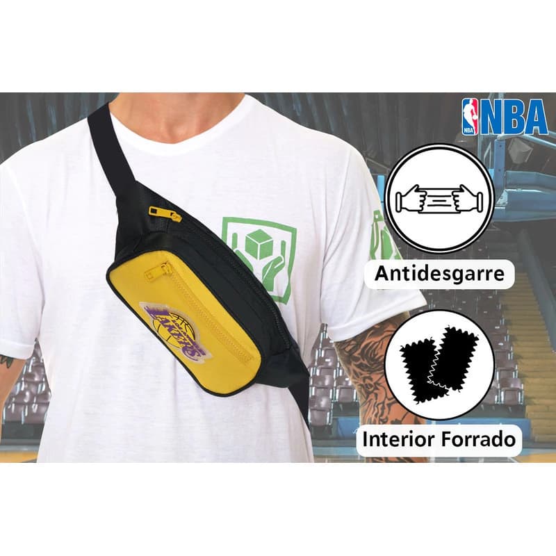 Riñonera NBA Original Deportiva y Urbana con Doble Bolsillo — Poliéster — Negro camuflado / Bulls