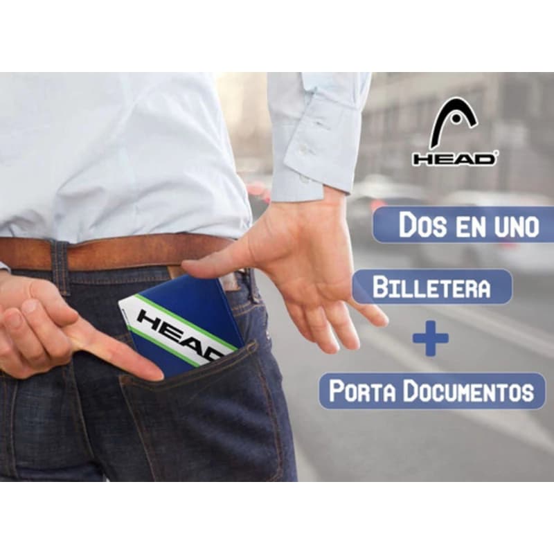 Billetera Head Eco Cuero PU Hombre 12 Tarjetas con Caja de Regalo — Naranja
