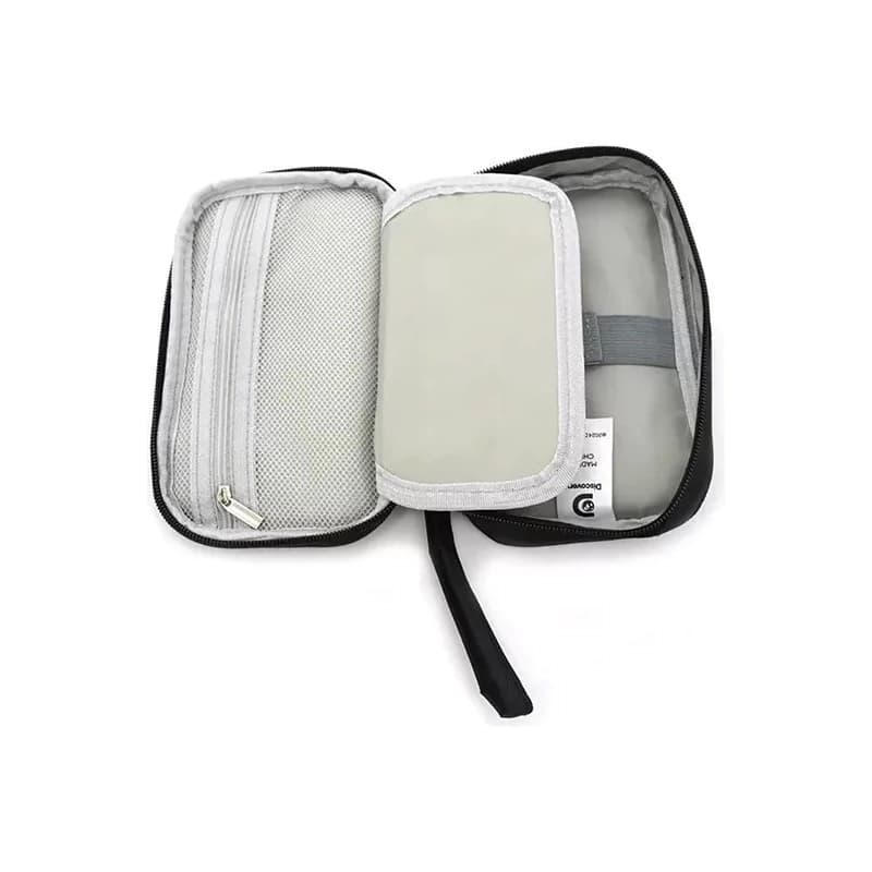 Organizador de Cables de Viaje Discovery Cuero PU Gris | Liviano y Compacto