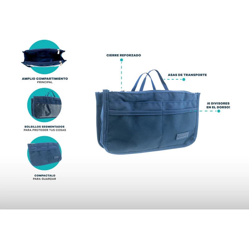 Neceser Organizador Discovery Adventure 10 bolsillos tela impermeable lavable