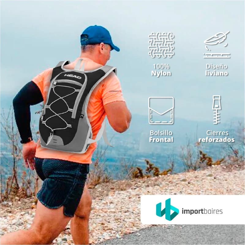 Mochila Running Head con Salida de Hidratación - Ultraliviana y Ergonómica — Azul 21727 21417 / Lisa