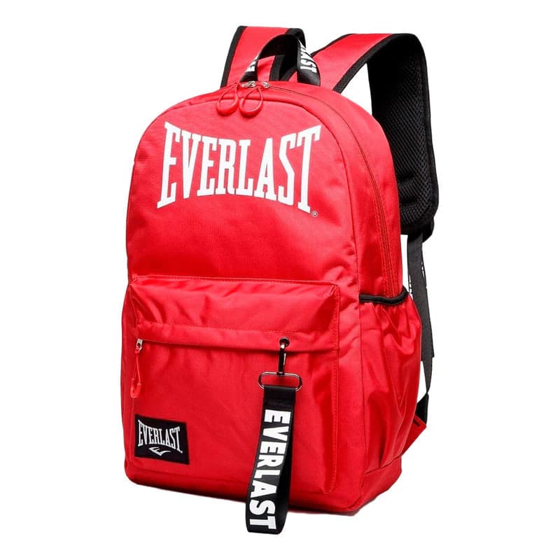 Mochila Escolar Urbana + Llavero | Everlast — Negro / Liso