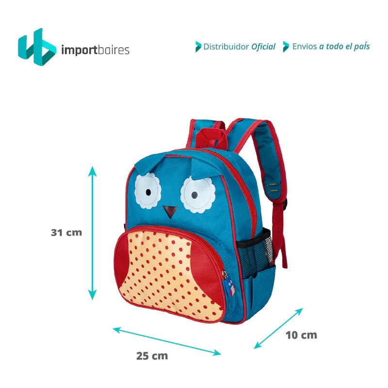 Mochila Jardín Diseño Animales con Orejitas Kiburi - Preescolar Nena Nene — Rosa y azul 3112 / Mariposa