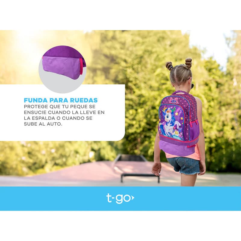 Mochila Carrito Escolar 18" + Cartuchera T-Go | Kit Primaria con Luces LED