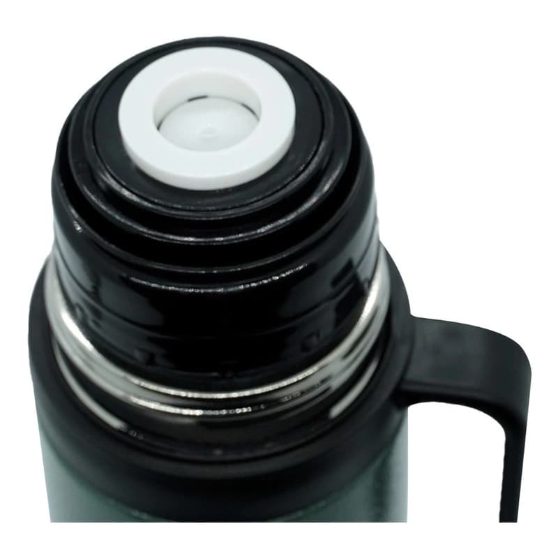 Termo Bala Mate 1 Litro con Manija Discovery Adventure - Acero Inox, Boca Ancha — Negro