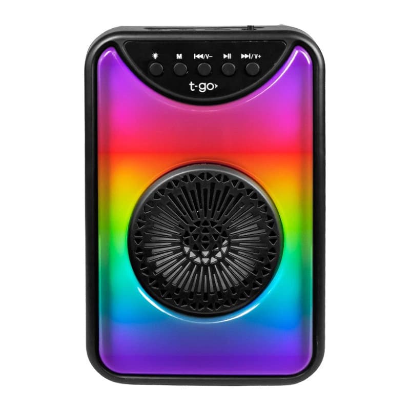 Parlante Bluetooth T-Go Berlín con Luces RGB y Radio FM — Portátil 4"