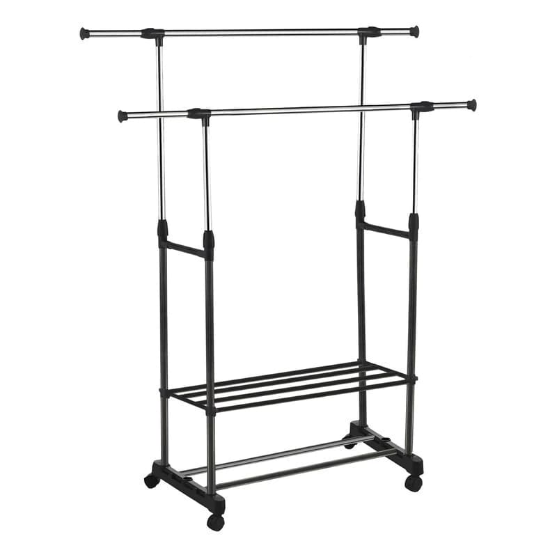 Perchero Móvil Doble Barral Extensible | Altura Regulable | Linea Simple Home