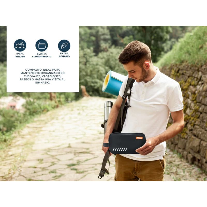 Organizador de Viaje Discovery Compacto Plegable con Compartimentos — 14x25x9 cm