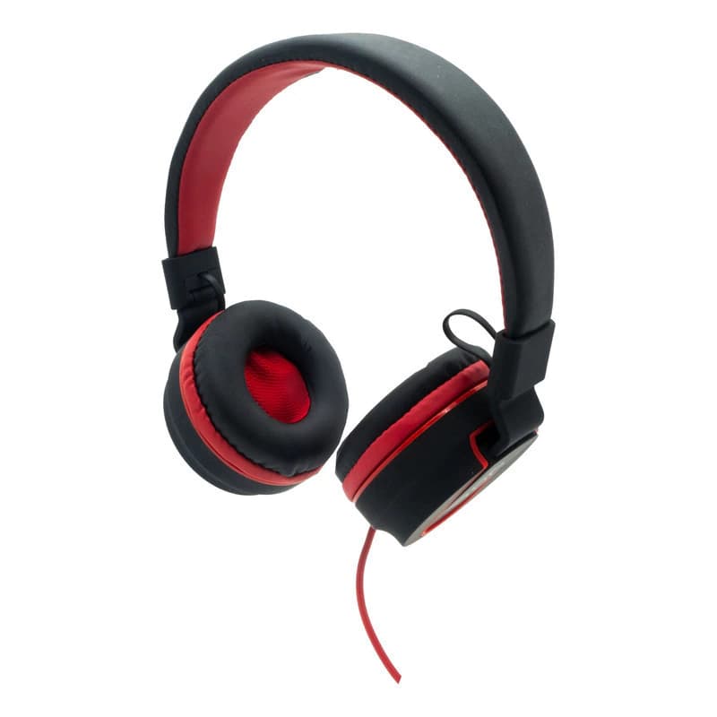 Auriculares Infantiles con Micrófono PRO21 — Para Tablet, Celular y PC — Negro con Rojo