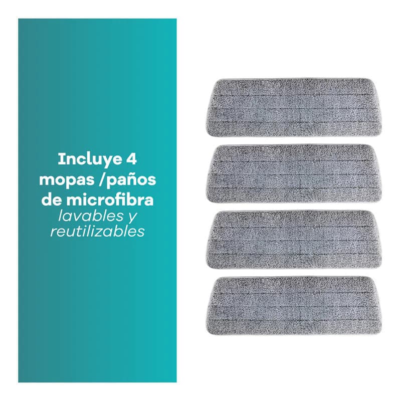 Mopa Plana Spray Mop Importbaires Rociador 4 Repuestos