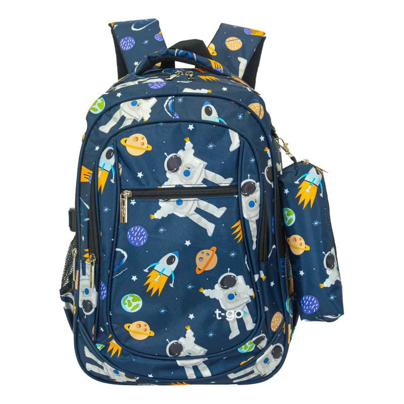 Mochila T-go Escolar Modelo Eb44 25l | Color Azul Estampado