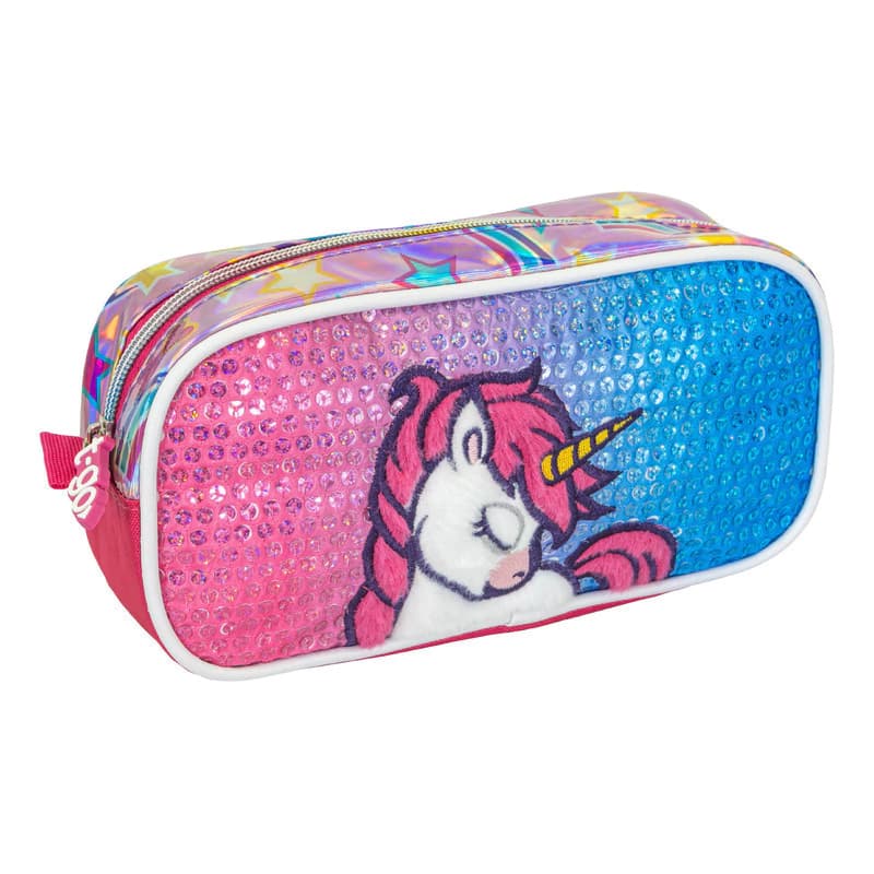 Kit Escolar | Mochila Carro + Cartuchera + Funda — Rosa Diamante / Liso