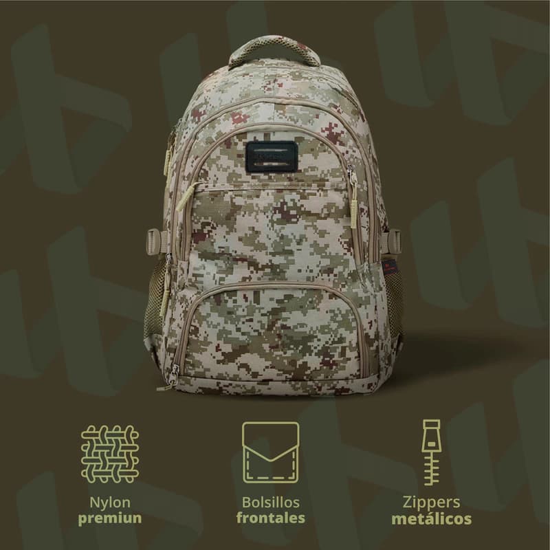 Mochila Camuflada Porta Notebook 15.6" Bagcherry Nylon Premium 25L — Azul / Camuflado
