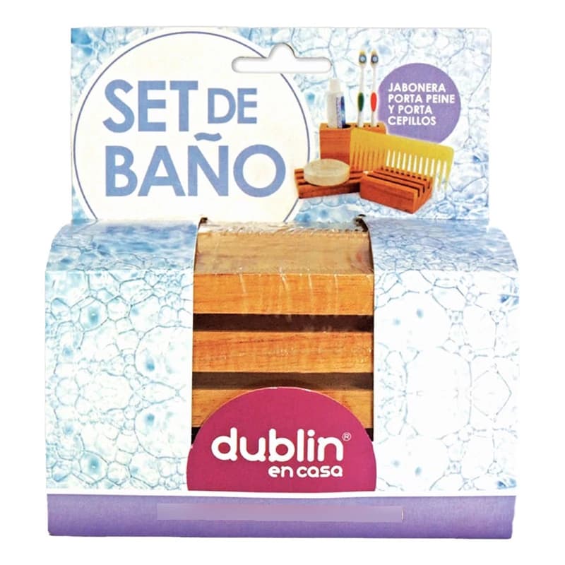 Set de Baño x3 Piezas | Madera Maciza de Paraíso | Simple Home