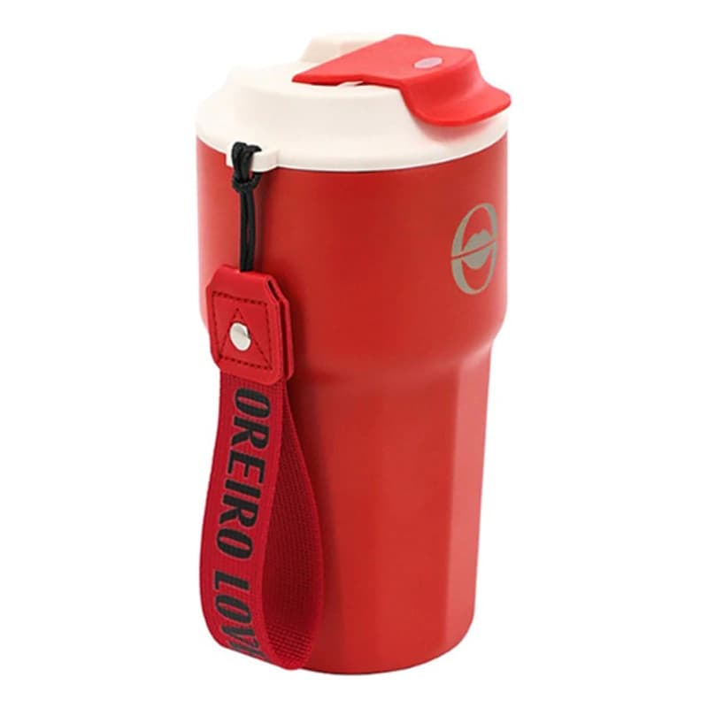 Vaso Termico | Doble Capa Acero Inox | Oreiro Love — Rojo / Liso