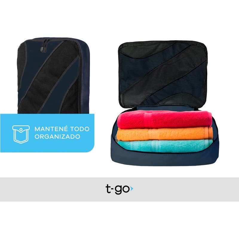 Set Organizadores de Valija T-Go Premium 3 Piezas x2 Unidades — Rosa con Negro