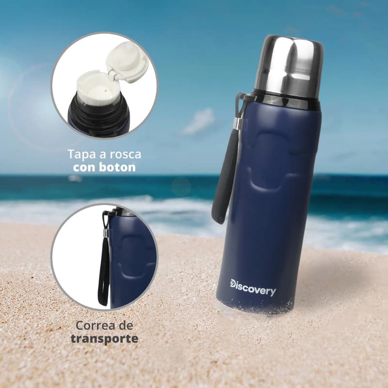 Botella Térmica Discovery Adventures 750ml Acero Inoxidable – Frío y Calor — Plateado