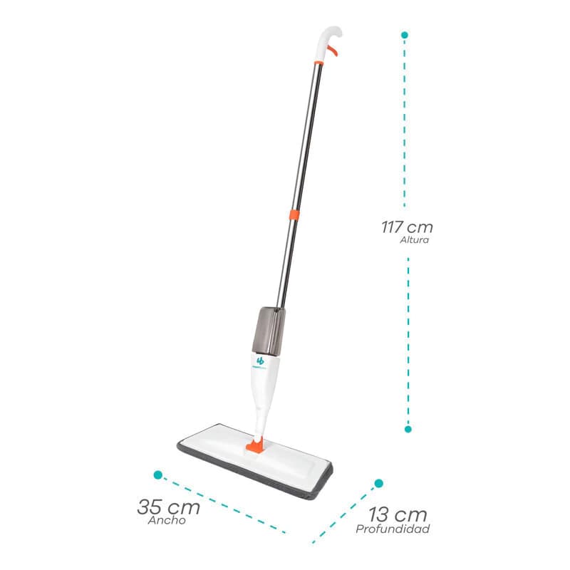 Mopa Plana Spray Mop Importbaires Rociador 4 Repuestos