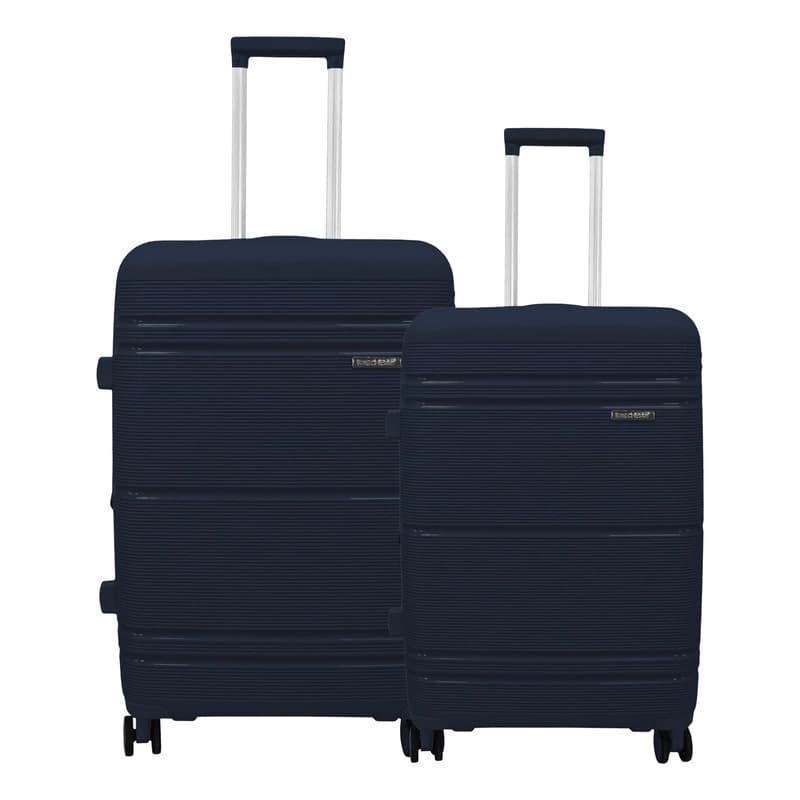 Set de Valijas Rígidas Bagcherry ABS Mediana 24" + Carry On 20" con Candado TSA — Azul / Liso