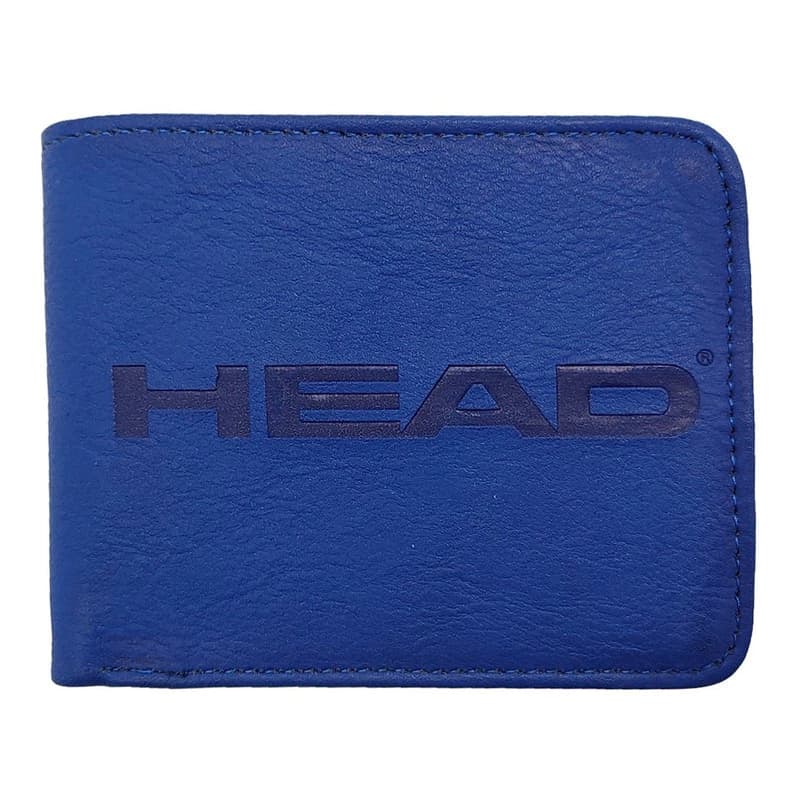 Billetera Hombre Head Eco Cuero PU 16 Tarjetas Urbana Negro/Azul — Azul