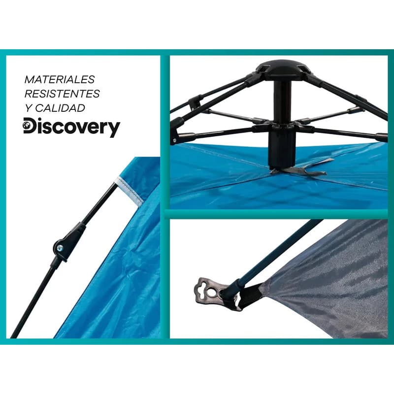 Carpa Camping Autoarmable Discovery 3 Personas Iglú, Liviana y Resistente