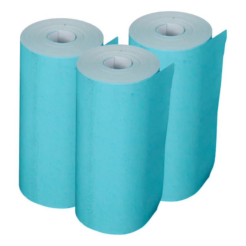 Papel Térmico de Colores T-Go para Mini Impresora y Cámara · 3 Rollos — Celeste